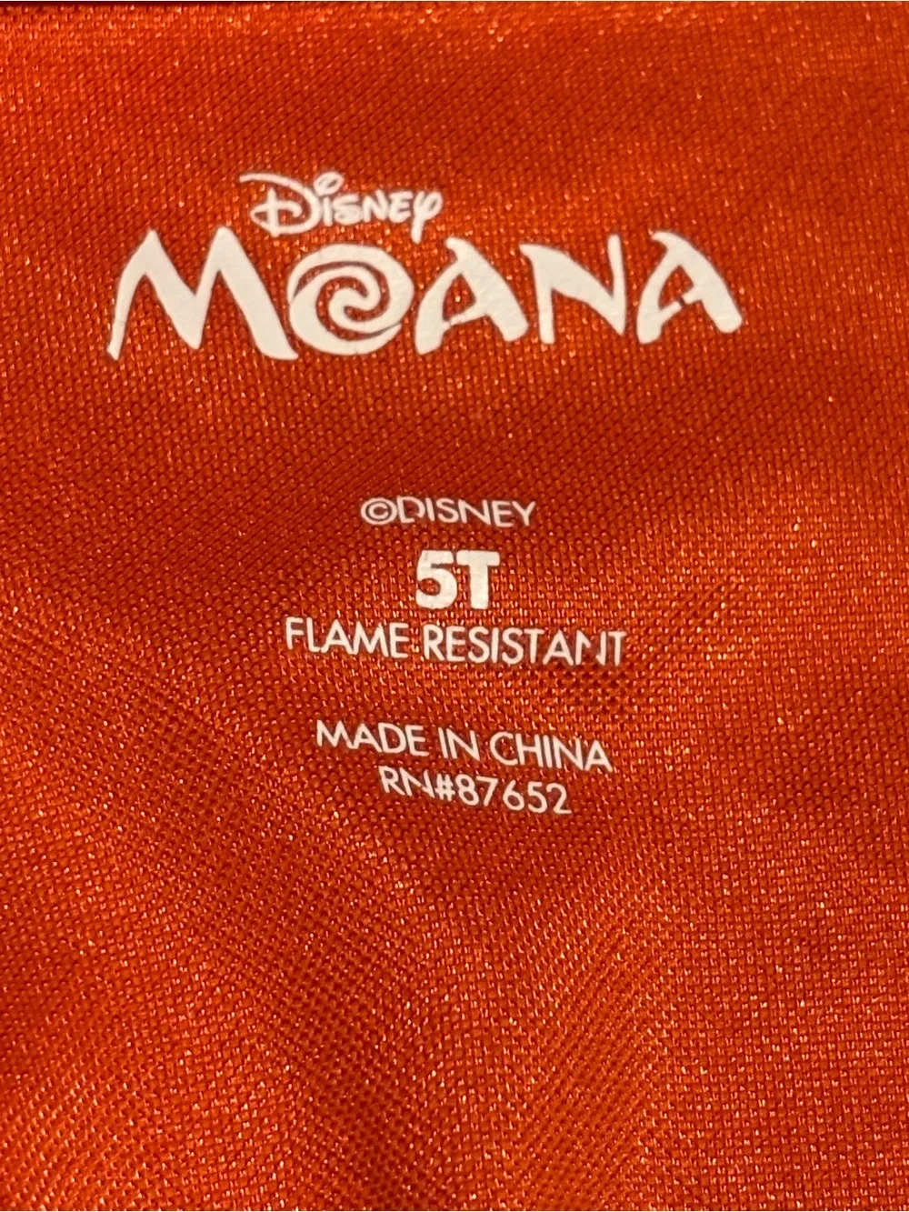 Kids Moana Princess Costume Dress - Orange and Gold